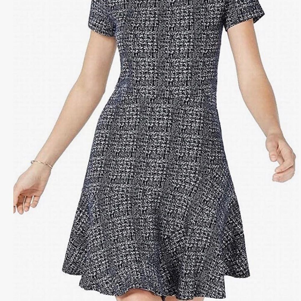 Maison Jules Black/White Short Sleeve Dress, XL